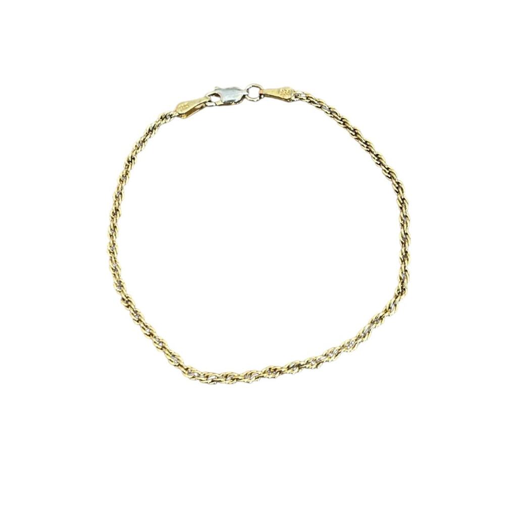 7" Gold Plated Rope Chain Bracelet Stamped 925 - Picture 3 of 12